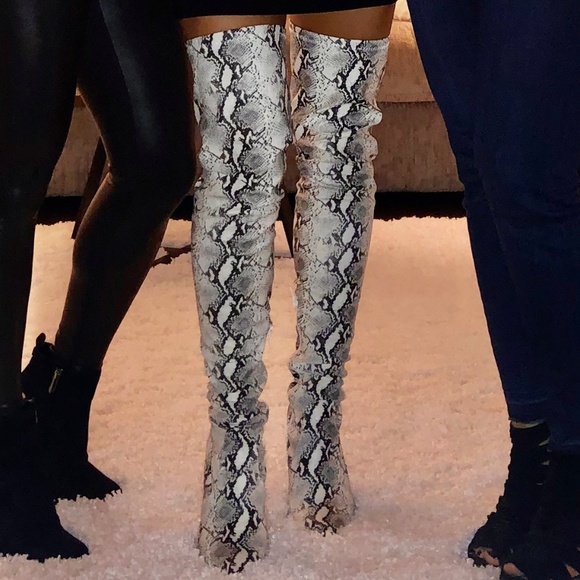Steve Madden | Over the Knee Snakeskin Stiletto Boot - Picture 3 of 3